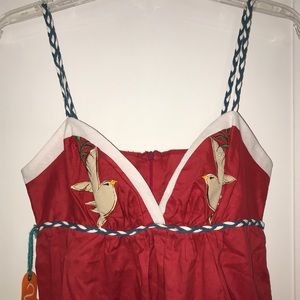 VOOM by Joy Han Dove Red Babydoll Dress M